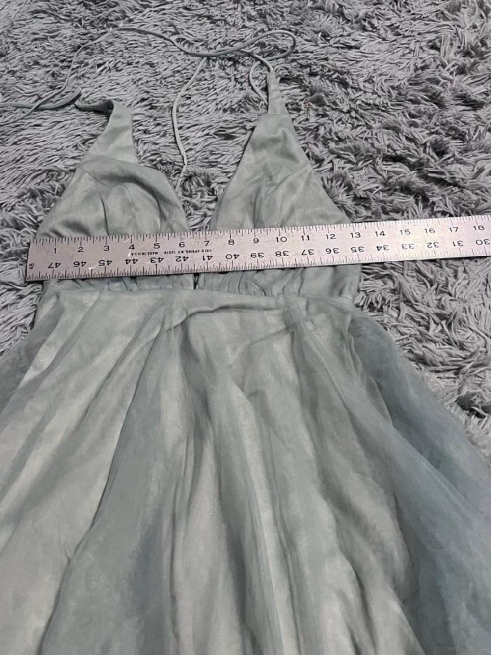 Selfie Leslie Light Blue Plunging V-Neck Mini Tulle Dress - Picture 4 of 5